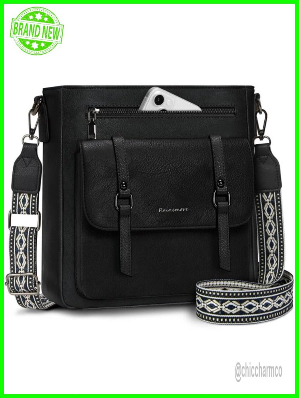 Waterproof Leather Crossbody Bag Lightweight Shoulder Purse for Women